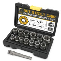 Набір інструментів для видалення ударних болтів і гайок, 14 шт. Nut extractor AND ES-14