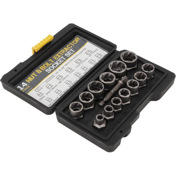 Набор инструментов для удаления ударных болтов и гаек, 14 шт. Nut extractor AND ES-14
