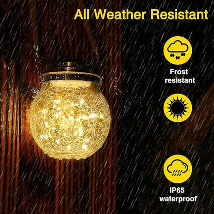 Декоративный хрустальный стеклянный LED шар для террасы garden light jar