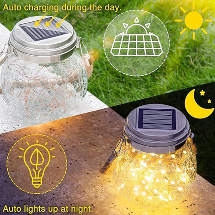 Декоративный хрустальный стеклянный LED шар для террасы garden light jar
