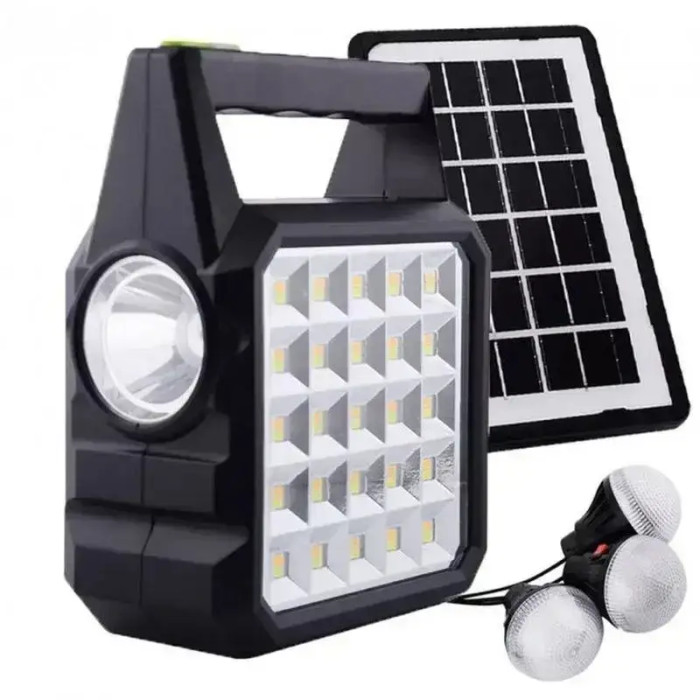 Переносной LED фонарь с солнечной панелью на 3 лампочки GDTimes GD-105