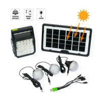 Переносной LED фонарь с солнечной панелью на 3 лампочки GDTimes GD-105