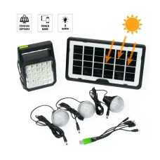 Переносной LED фонарь с солнечной панелью на 3 лампочки GDTimes GD-105
