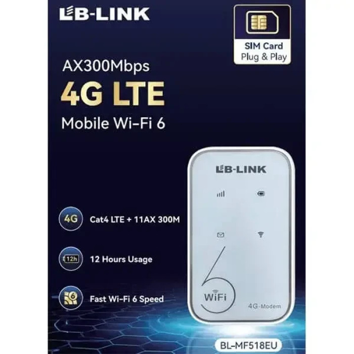 Wi-Fi мобильный роутер LB-LINK BL-MF518EU AX300Mbps 4G LTE