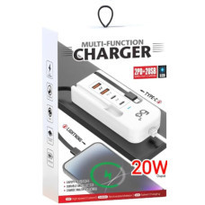 Багатофункціональний зарядний пристрій 2 USB + 2PD + TPC