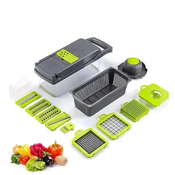 Овочерізка — мультислайсер VEGGIE SLICER для овочів і фруктів 14 в1+ рукавичка A15