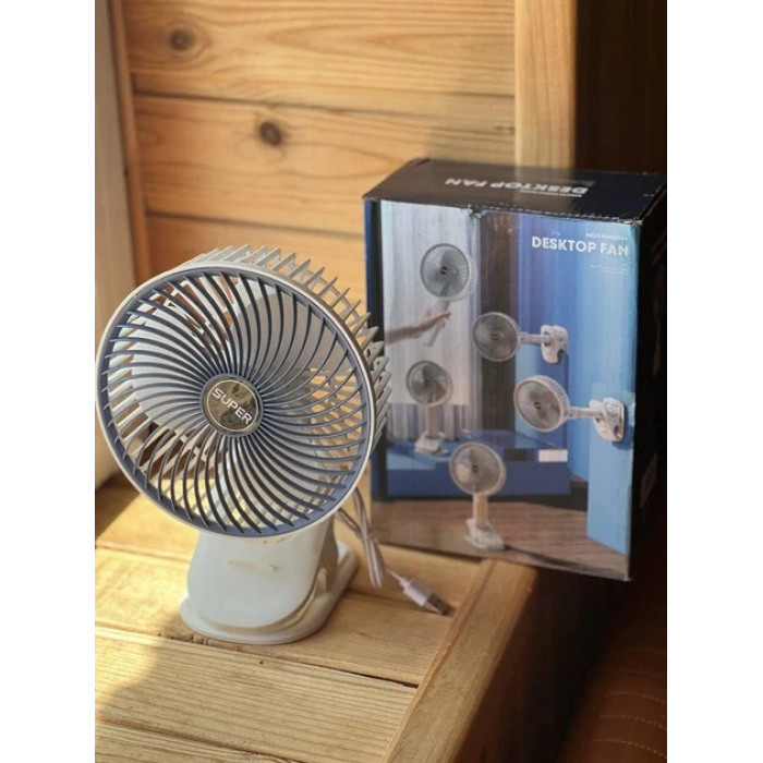 Вентилятор Міні USB з прищіпкою дротовий desktop Fan AND XL-1293