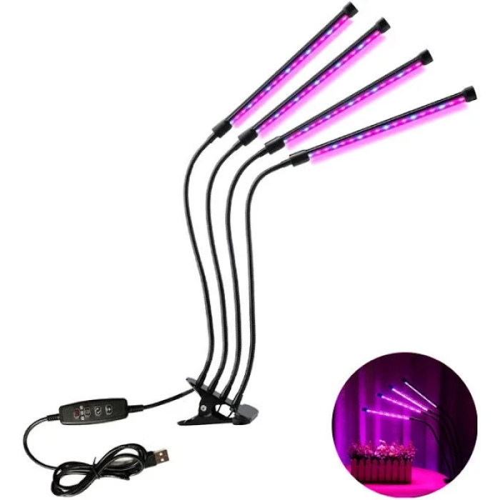 Светодиодная фитолампа для растений на 4 ветки AND 4 IN1