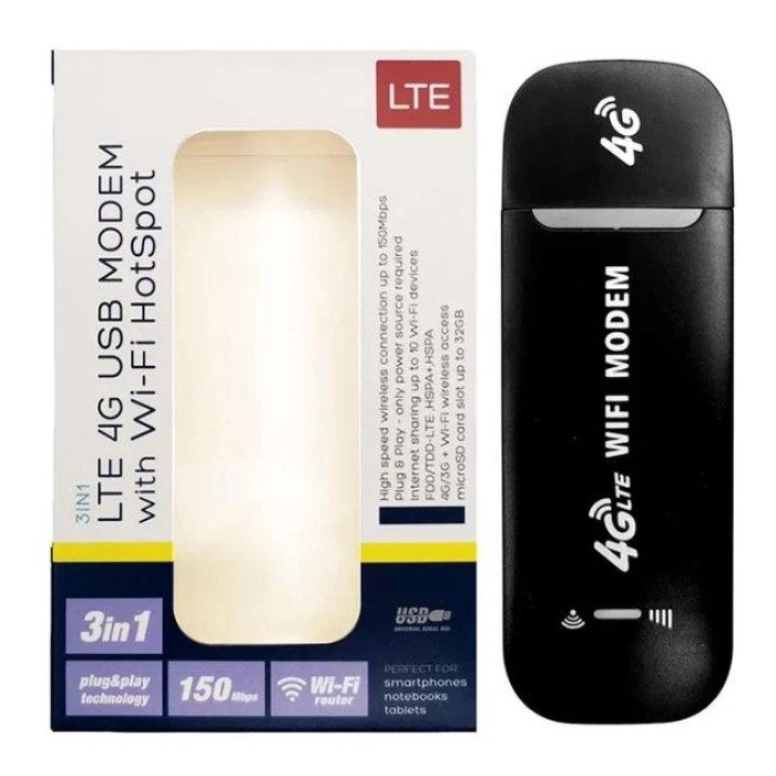 Модем Wi-Fi-маршрутизатор 4G, черный Plug and Play, 4G LTE AND 5559