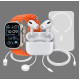 Годинник + 2 ремінці + бездротова зарядка X8 Watch set AND 5325