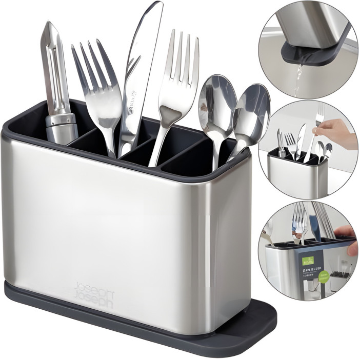 Органайзер для столового приладдя на 4 секції Stainless Steel