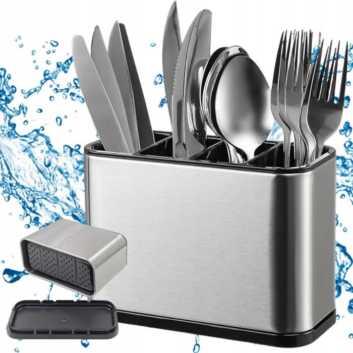 Органайзер для столового приладдя на 4 секції Stainless Steel