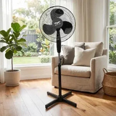 Вентилятор підлоговий, 3 швидкості Alfarid Fan 18 дюймів Чорний