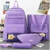 Набір 4 в 1 шкільний рюкзак, Сумка, Бананка, Пенал MFG-2-611 Purple