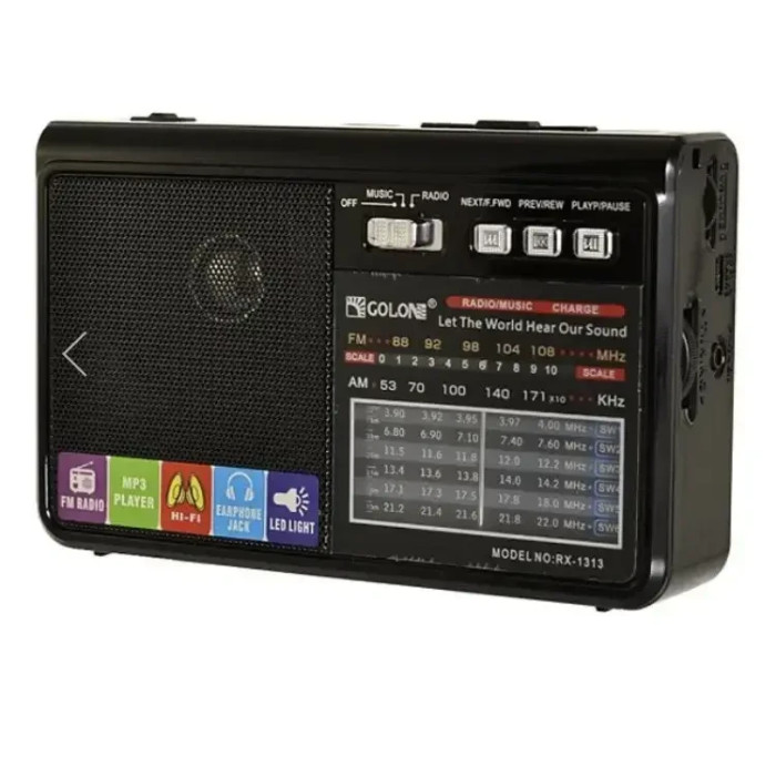 Радіоприймач GOLON RX1313, LED, 3W, AM/FM радіо
