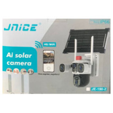 Камера 4G IP66 4G 12mp (JE-190-2) 4 об'єктиви відеоспостереження Чорна та Біла
