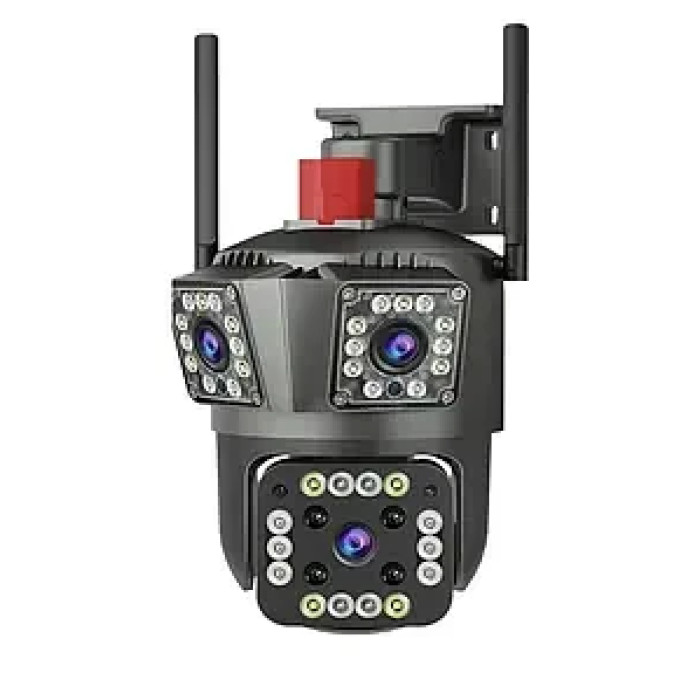 Уличная Черная WiFi IP камера HW-SM1-20S 12Мп 3 независимых объектива