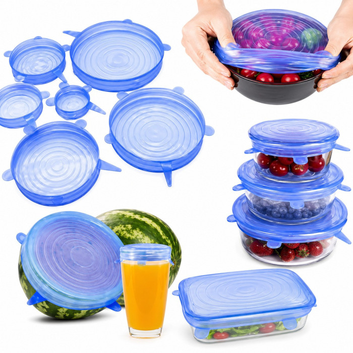 Набор силиконовых крышек 6 шт Kitchenio микс JA15