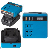 Інвертор акумуляторний 18V-21V у 220 V (120 W, розетка + 3xUSB, дисплей)