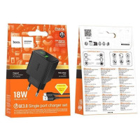 СЗУ Hoco CS81A Excellent (1хUSB) 18W QC3.0 + кабель Type-C