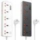 Мережевий фільтр Hoco AC14A Rico (5х Розеток/3хUSB/1хType-C) 30W PD/QC3.0 2500W, 1,5 м