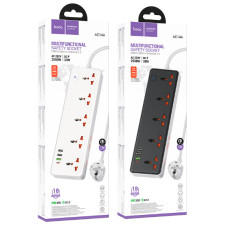 Мережевий фільтр Hoco AC14A Rico (5х Розеток/3хUSB/1хType-C) 30W PD/QC3.0 2500W, 1,5 м