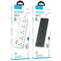 Сетевой фильтр Hoco AC13A Talento (5хРозеток/3хUSB/1хType-C) 2500W, 1,5м