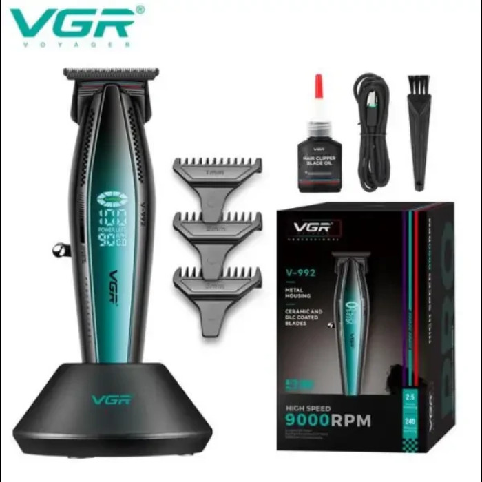 Машинка-триммер для стрижки волос и бороды c LED дисплеем VGR-992