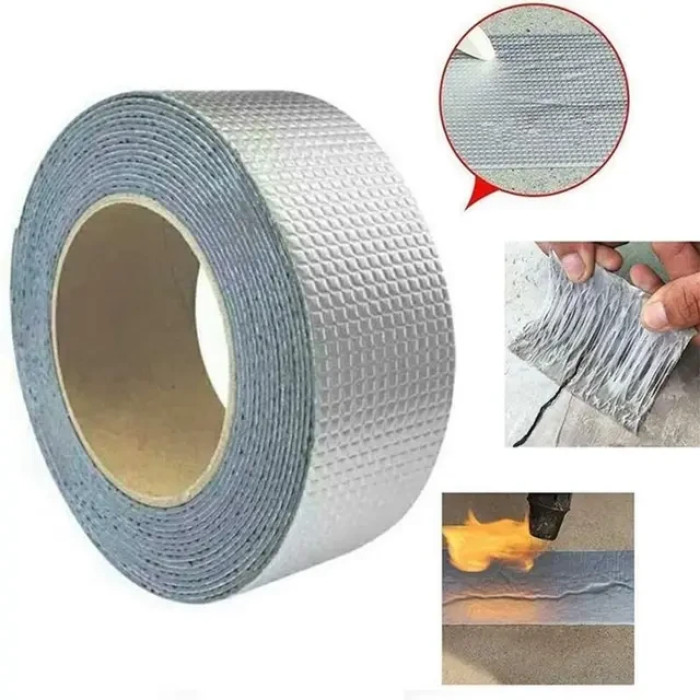 Надміцна липка стрічка з алюмінієвим (BUTYL SELF-ADHESIVE) Шир. 5 см Толщ. 1.2 mm Довжина 10m