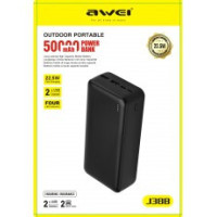 Зовнішній акумулятор Power Bank Awei J38B — 50000mAh