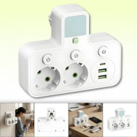 Мережевий фільтр із вбудованим нічником 2х220V | 2хUSB | Type-C 3004