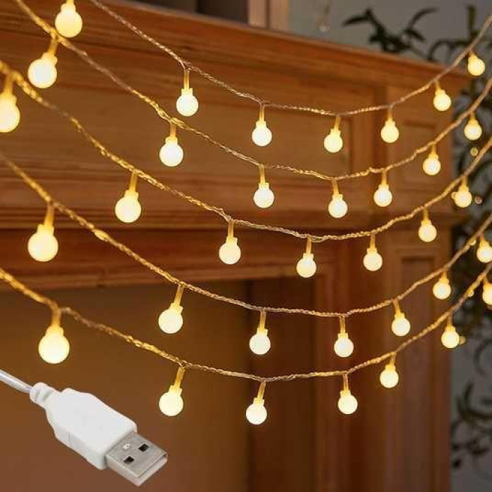 Гірлянда Кульки на USB, 6 м, 40 кульок