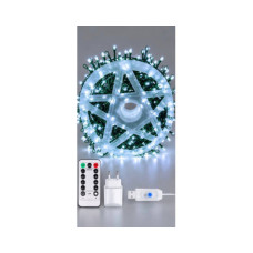 Гірлянда Ведмедик зелений дріт USB, з пультом д/у, холодний, 100 м, 2000 діодів (DT-1597)